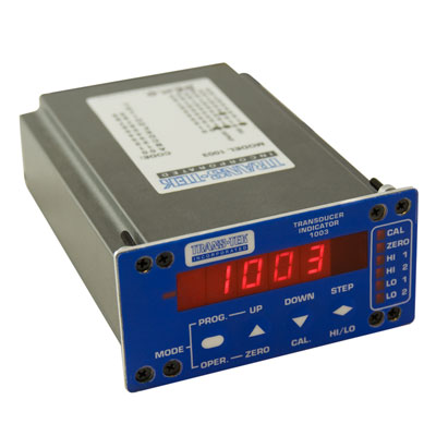 trans-tek Model 1003 Transducer Indicator, complete electronic support to AC and DC LVDT’s, or other DC powered transducers